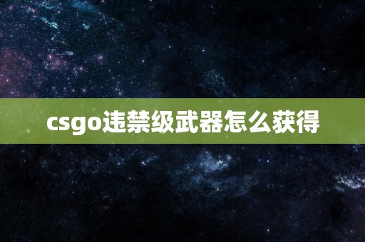 csgo违禁级武器怎么获得