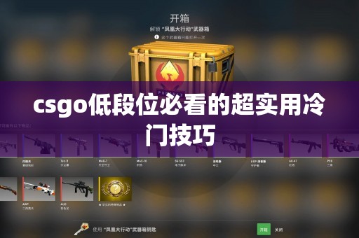 csgo低段位必看的超实用冷门技巧