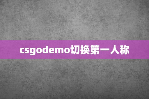 csgodemo切换第一人称