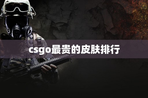 csgo最贵的皮肤排行