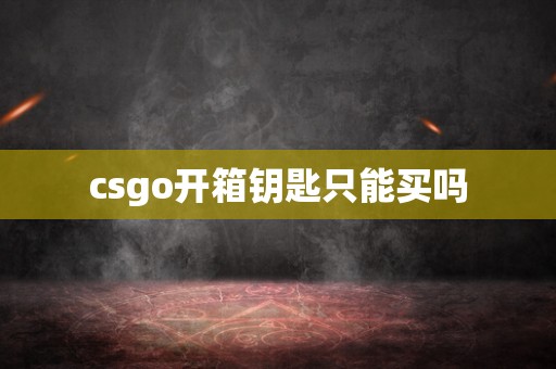 csgo开箱钥匙只能买吗