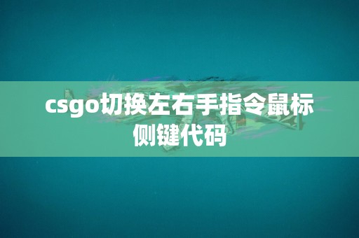 csgo切换左右手指令鼠标侧键代码