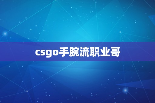 csgo手腕流职业哥