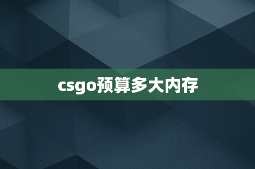 csgo预算多大内存