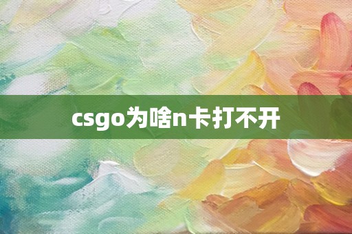 csgo为啥n卡打不开