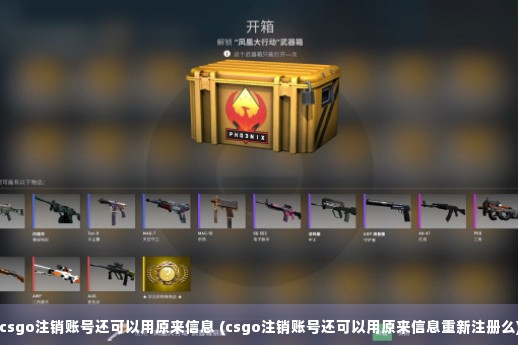 csgo注销账号还可以用原来信息 (csgo注销账号还可以用原来信息重新注册么)