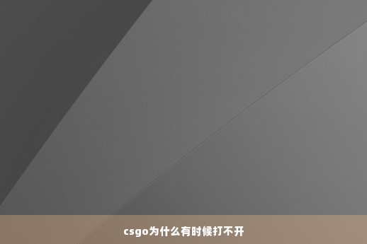 csgo为什么有时候打不开