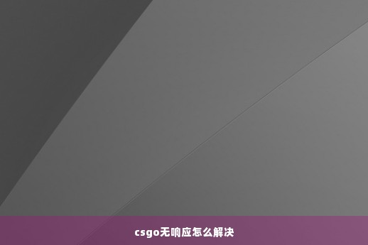 csgo无响应怎么解决