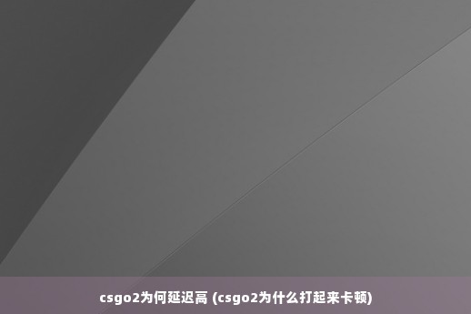 csgo2为何延迟高 (csgo2为什么打起来卡顿)