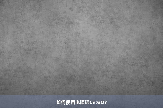 如何使用电脑玩CS:GO？