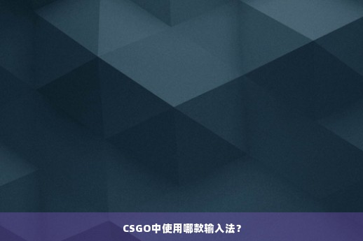 CSGO中使用哪款输入法？