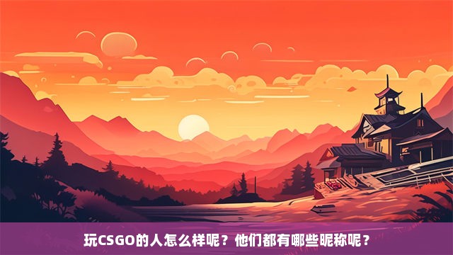 玩CSGO的人怎么样呢？他们都有哪些昵称呢？