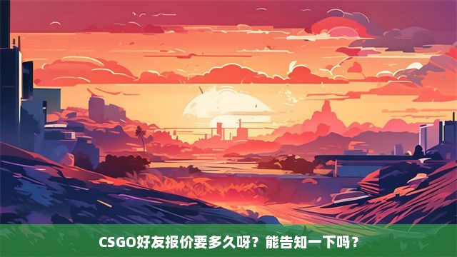 CSGO好友报价要多久呀？能告知一下吗？